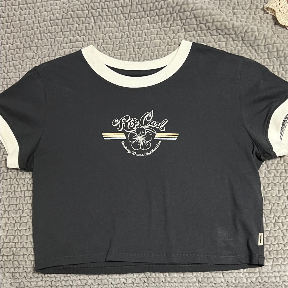 Rip Curl Kids Charcoal and Cream Tee
